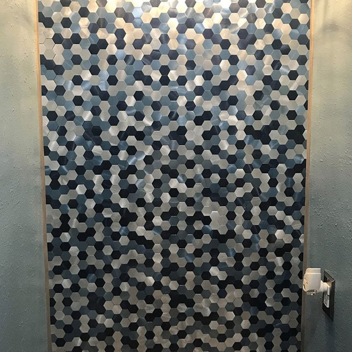 Modern Tile-Abziehen & Aufkleben Metall Mosaik Fliese Hexagon Abziehen & Aufkleben U-Bahn Fliese