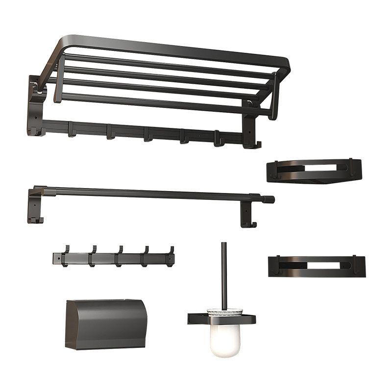 Modern Matt Schwarz Badezimmer Zubehör Set mit Badregal/Handtuchhaken/Handtuchstange