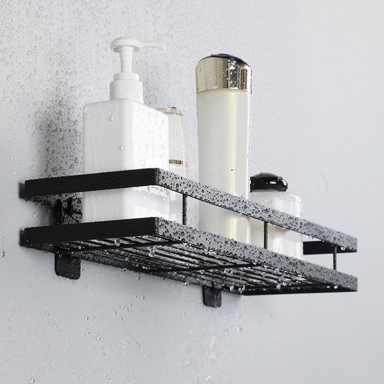 2-teiliges Badezimmerregal aus mattem schwarzen Metall Badezimmerzubehör Set