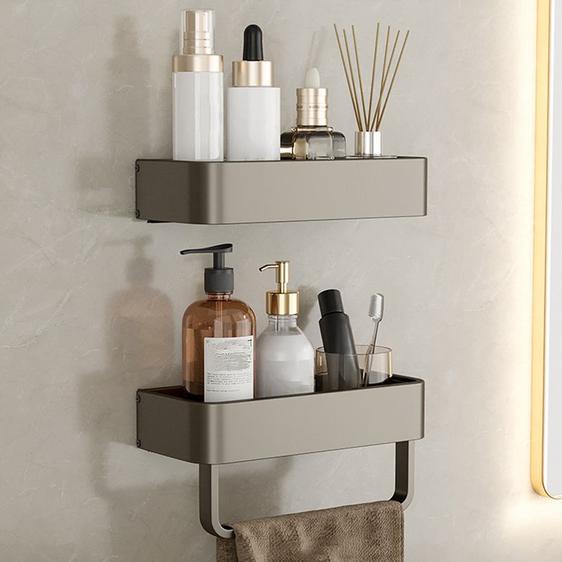 Zeitgenössisches Aluminium Badezimmer Zubehör Set Graue Badablage