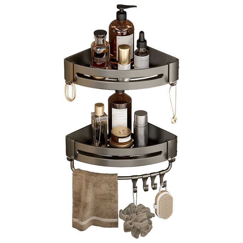 Zeitgenössisches Aluminium Badezimmer Zubehör Set Graue Badablage