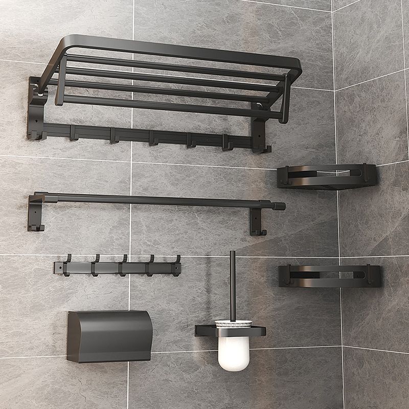 Modern Matt Schwarz Badezimmer Zubehör Set mit Badregal/Handtuchhaken/Handtuchstange