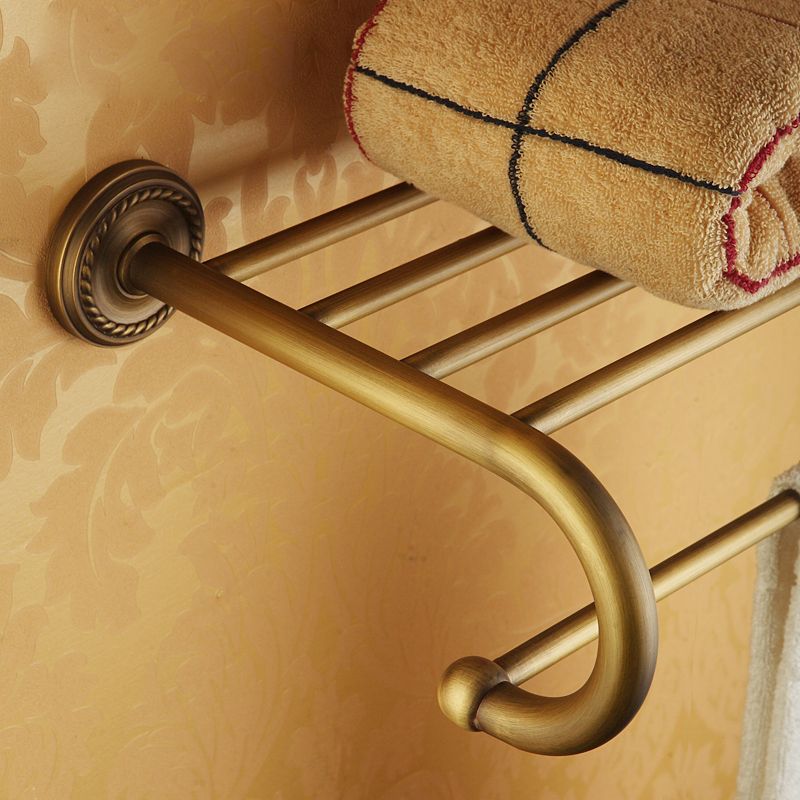 Gebrauchte Messing traditionelle Badezimmer Set mit Badregal/Papierhalter & Handtuchstange