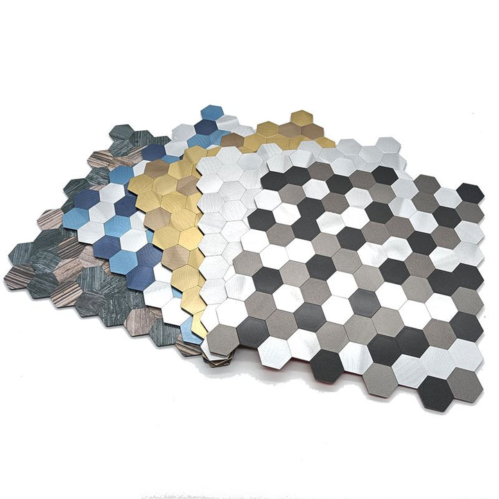 Modern Tile-Abziehen & Aufkleben Metall Mosaik Fliese Hexagon Abziehen & Aufkleben U-Bahn Fliese