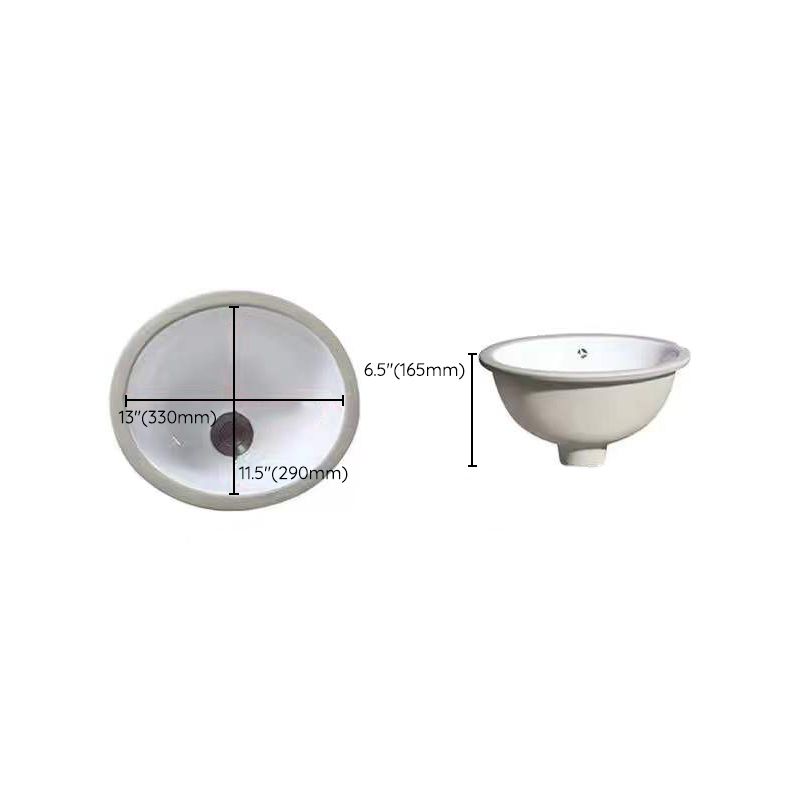Modern Unterbauwaschbecken Oval Porzellan mit Pop-Up Abfluss