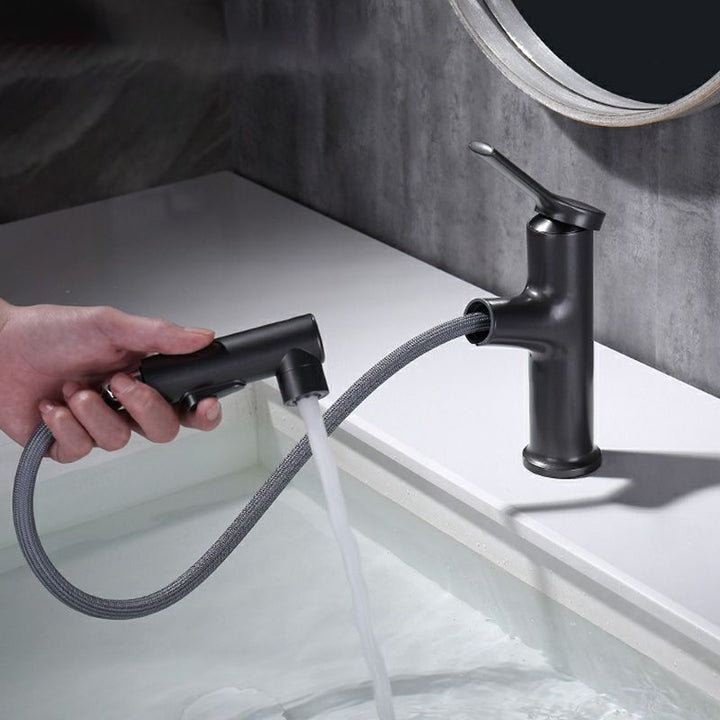 Zeitgenössischer Waschbecken Wasserhahn Plian Niedriger Bogen Drei-Loch Badewasserhahn