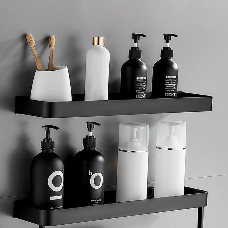 Matt Schwarz Badezimmer Set Modern 1/2 - Stück Edelstahl Badregal