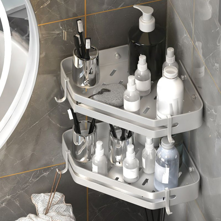 Modern 2/3-teiliges Badezimmer-Set Edelstahl Dreieckige Badregal aus Aluminium