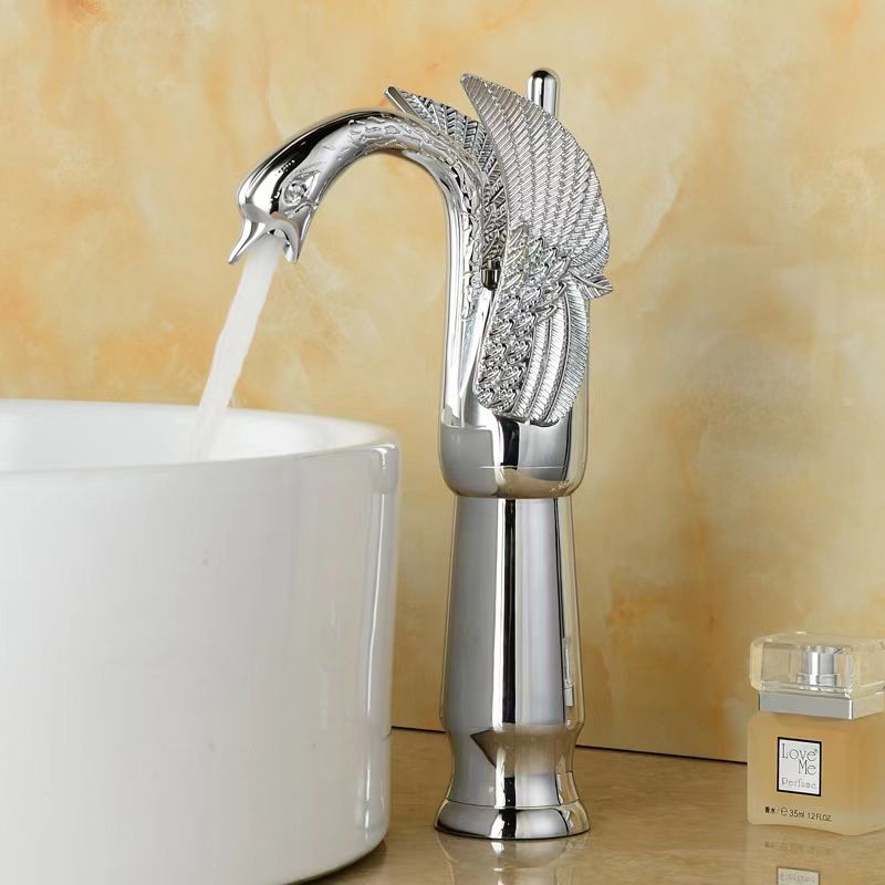 Vollmessing Badezimmer-Armatur Waschbecken Wasserhahn heiß und kalt einhebel Waschbeckenarmatur