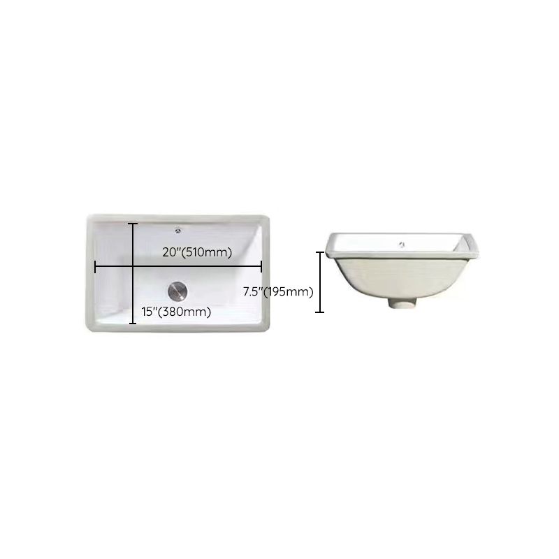 Modern Unterbauwaschbecken Oval Porzellan mit Pop-Up Abfluss