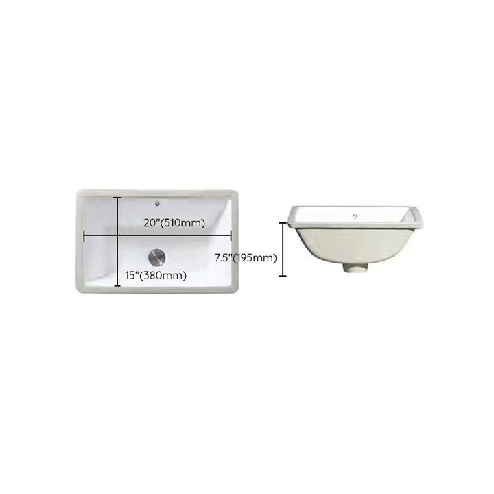 Modern Unterbauwaschbecken Oval Porzellan mit Pop-Up Abfluss