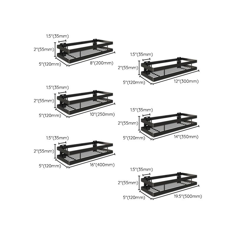 2-teiliges Badezimmerregal aus mattem schwarzen Metall Badezimmerzubehör Set
