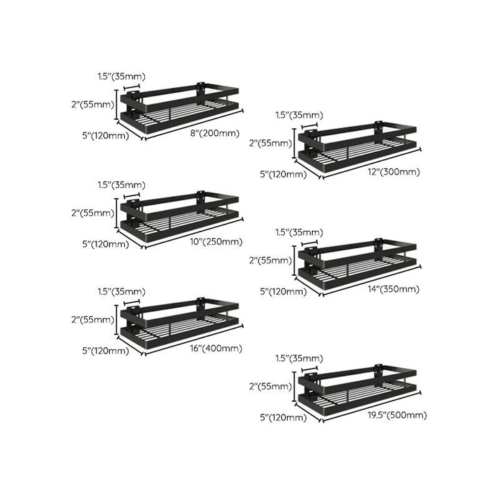 2-teiliges Badezimmerregal aus mattem schwarzen Metall Badezimmerzubehör Set