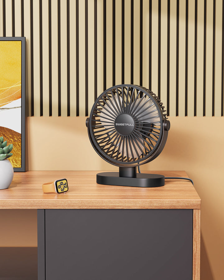 6,5 Zoll USB Kleiner Tischventilator für Zuhause Büro Auto Outdoor Reisen | Karnz