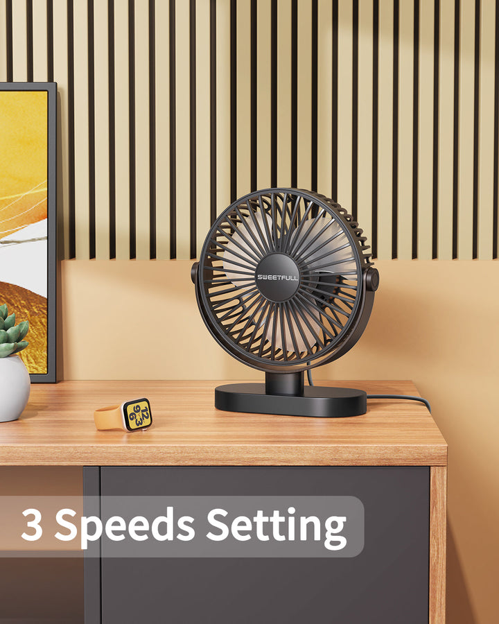 6,5 Zoll USB Kleiner Tischventilator für Zuhause Büro Auto Outdoor Reisen | Karnz