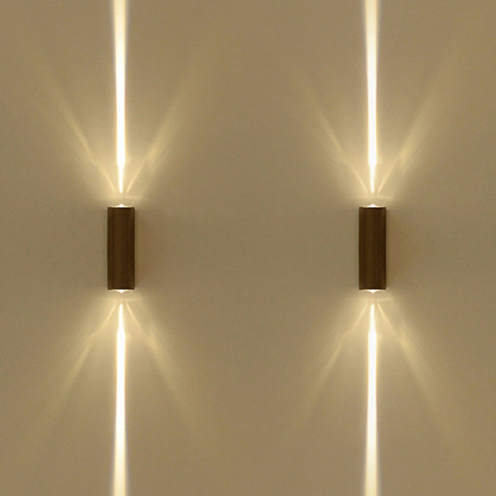Metallic Rechteckige Wand Sconce Licht Einfacher Stil 2 Lichter Schwarze Ausführung Wandlampe in Warm/Weißem Licht für Hotel | Karnz