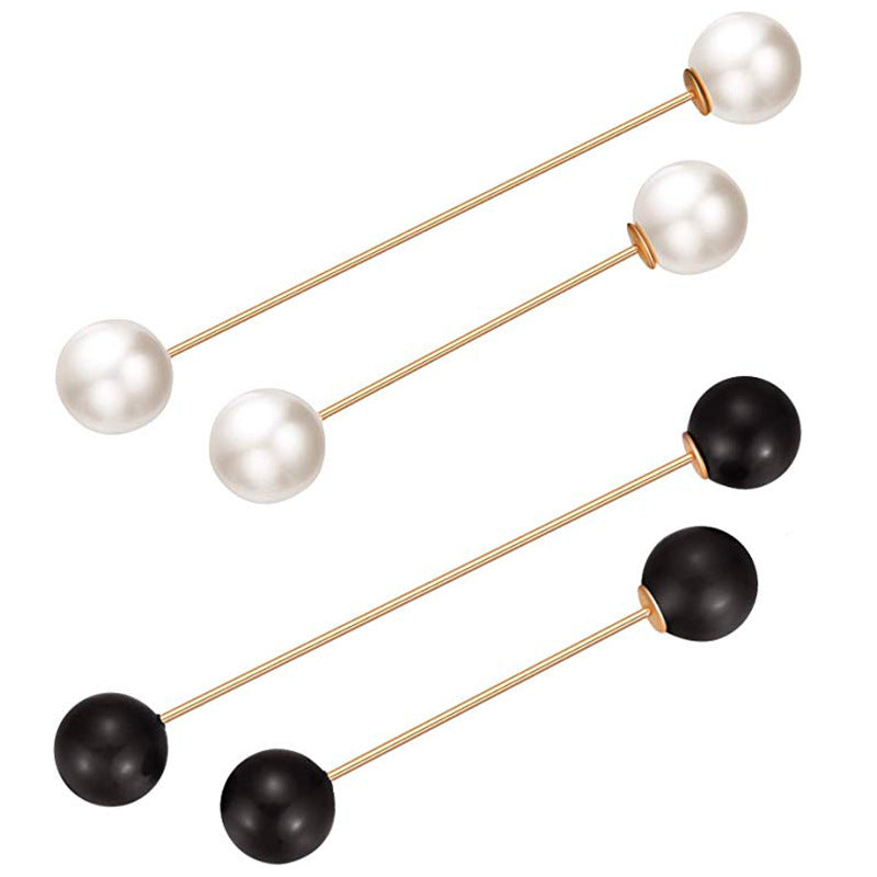 Elegantes Perlen- und Kristallbroschen-Set Karnz