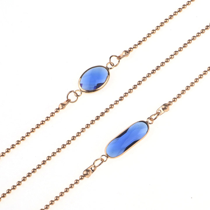 Elegante Blaue Stein Halskette Karnz