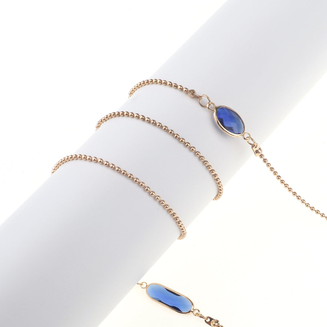 Elegante Blaue Stein Halskette Karnz