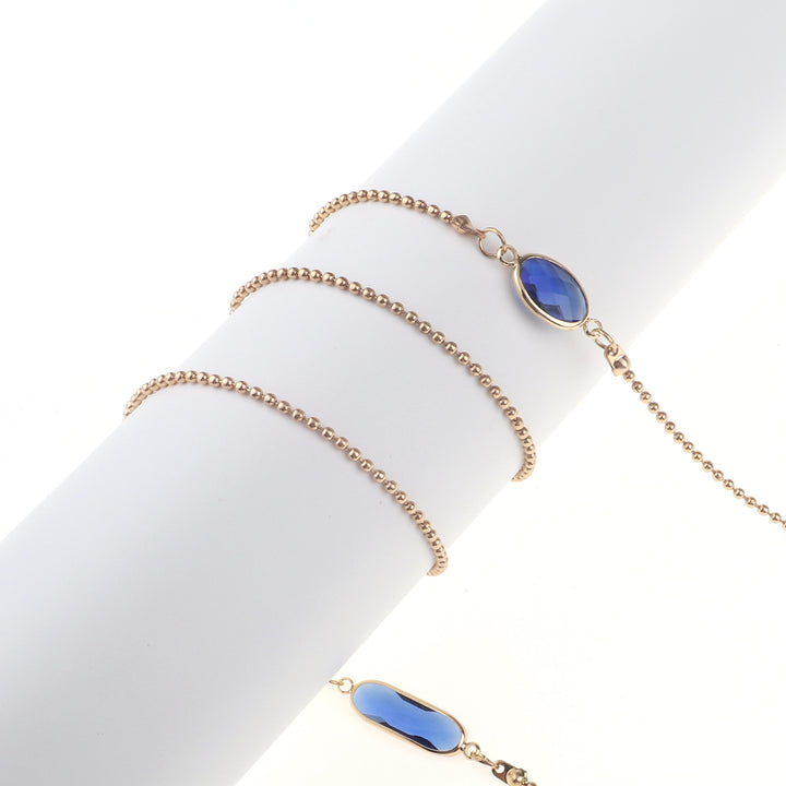 Elegante Blaue Stein Halskette Karnz