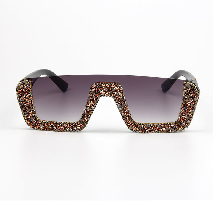 Damen elegante Glitzer-Sonnenbrille mit markantem Rahmen Karnz