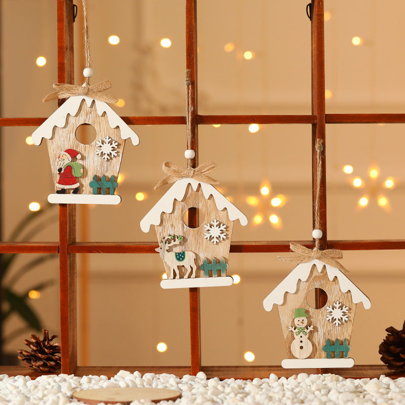 Dekorative Holz Weihnachtshaus Ornament Karnz