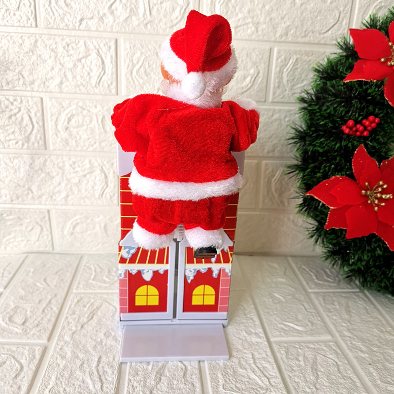 Dekorative Weihnachtsmann Figur mit Leiter