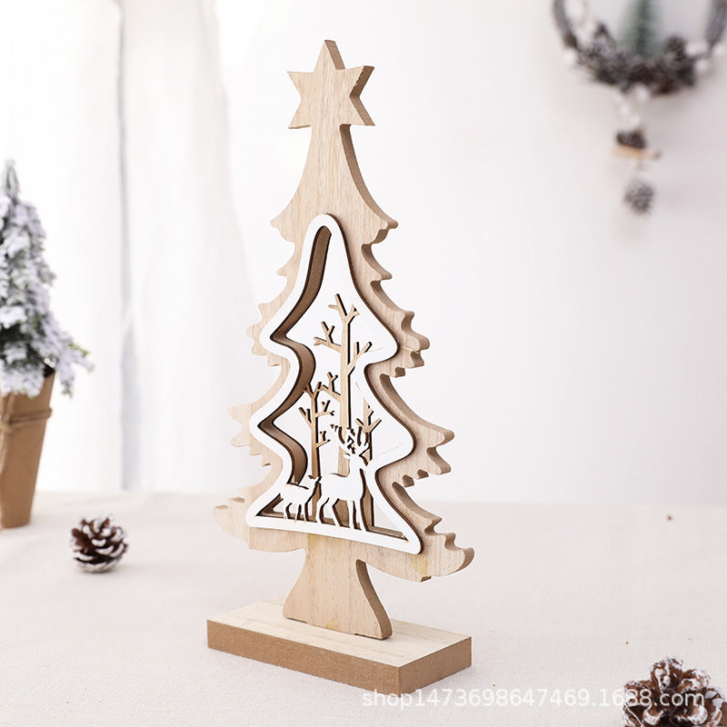 Dekorative Holz-Weihnachtsbaumdekoration
