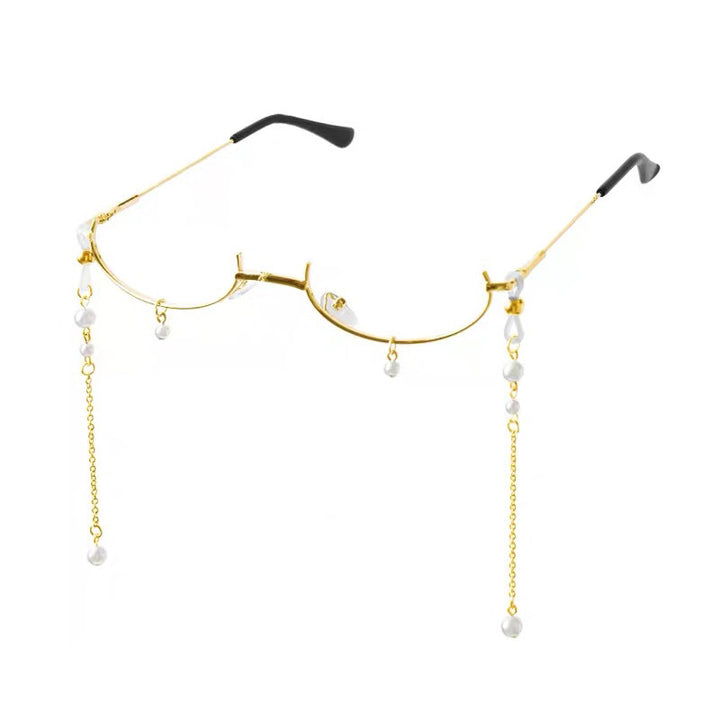 Elegante Lange Perlenkette Brillenhalter Karnz