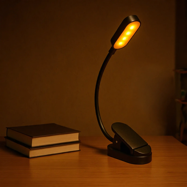 LED-Klemmleuchte für Bücher, USB-aufladbar