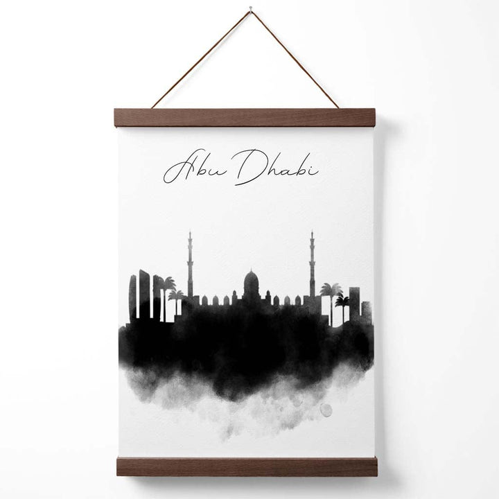 Abu Dhabi Aquarell-Skyline-Stadtposter mit Aufhänger