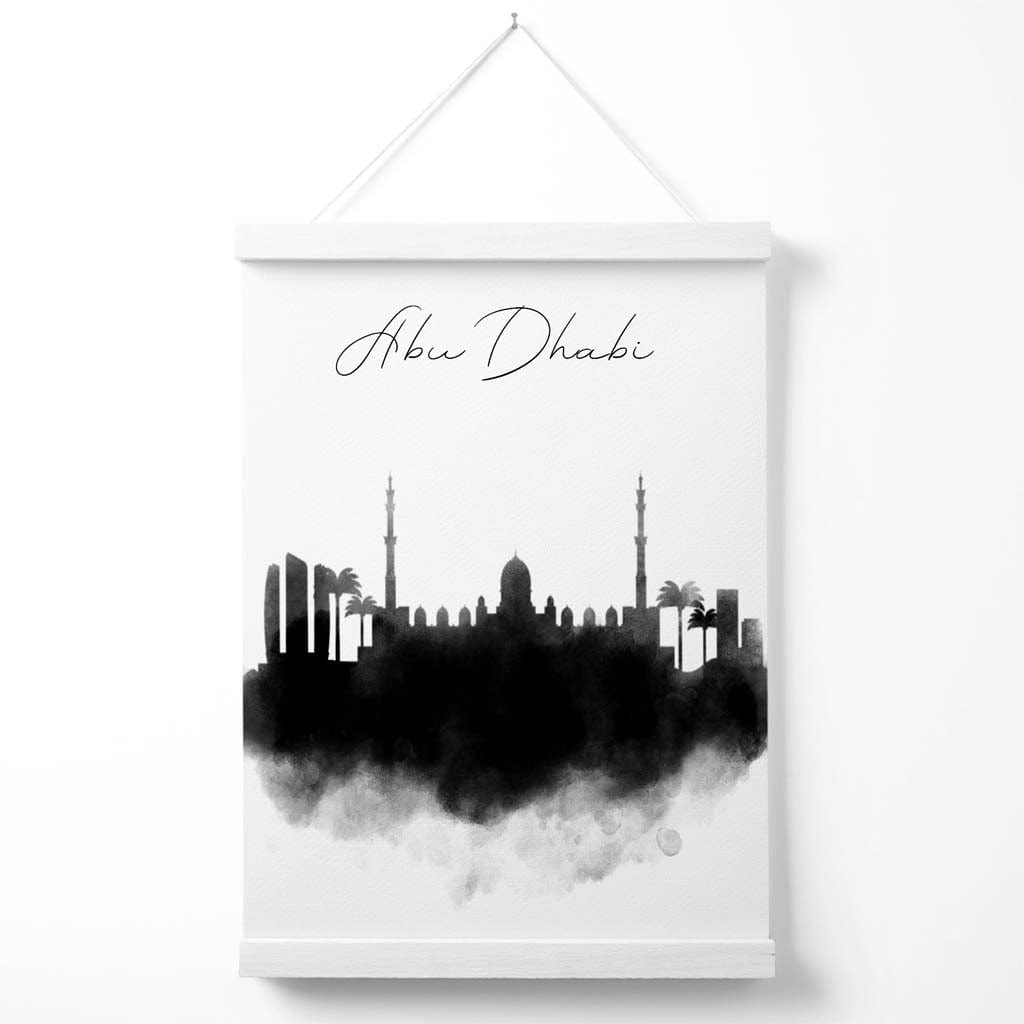 Abu Dhabi Aquarell-Skyline-Stadtposter mit Aufhänger