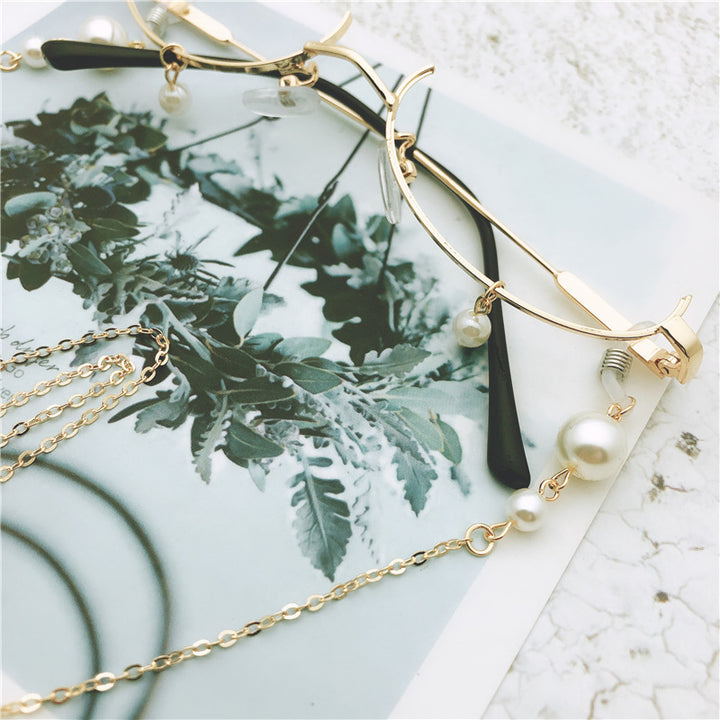 Elegante Lange Perlenkette Brillenhalter Karnz