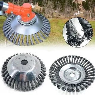 SteelTwist Unkrautbürste – 360° Trimmerklinge aus geflochtenem Stahl (15 cm) | Karnz