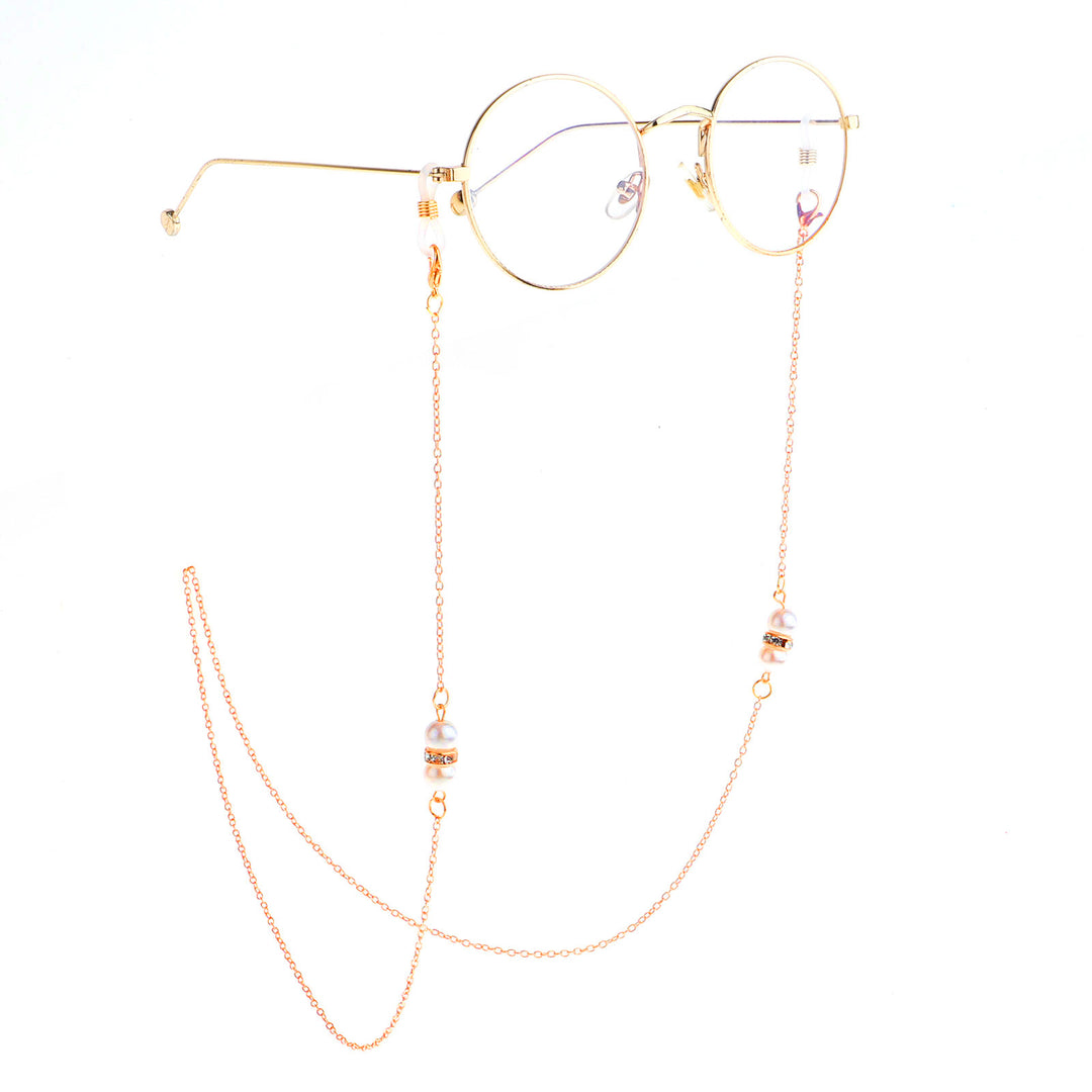 Elegante, mit Perlen veredelte Brillen-Kette Karnz