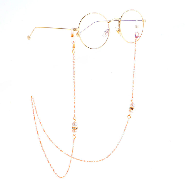 Elegante, mit Perlen veredelte Brillen-Kette Karnz