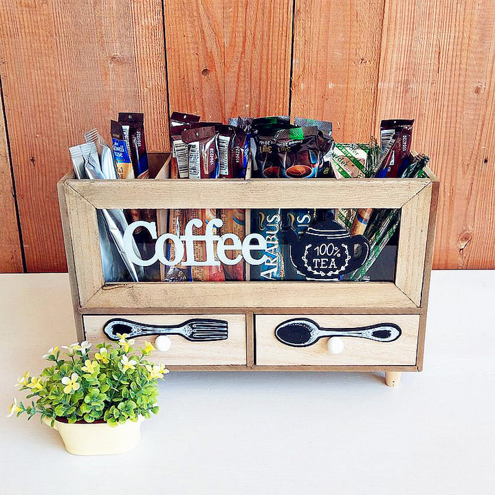 Rustikale Kaffee- und Tee-Speicher-Organizer