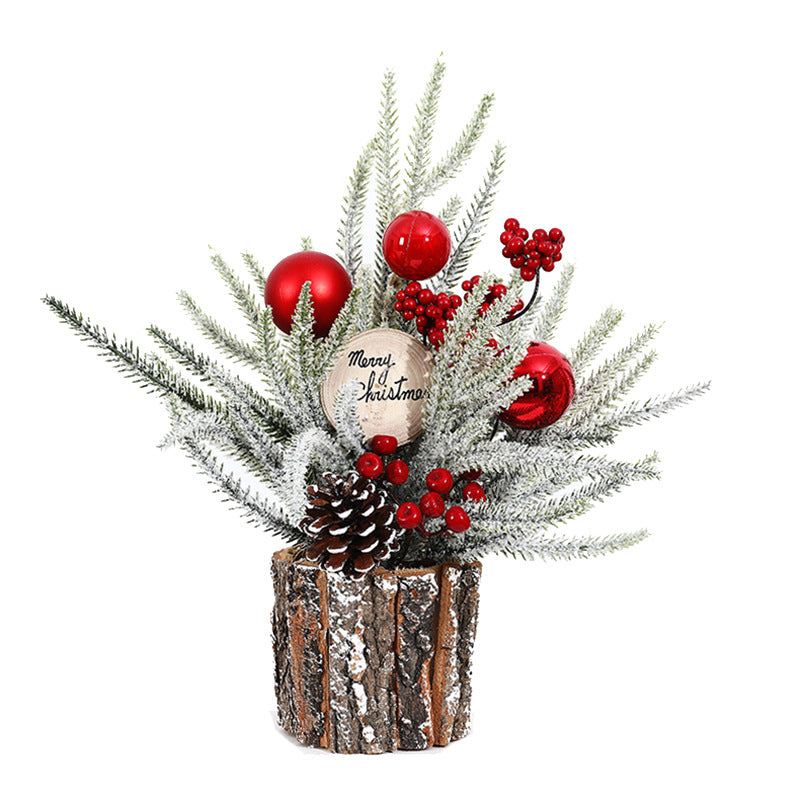 Mini-Weihnachtsbaum im Holzfass, 35 cm