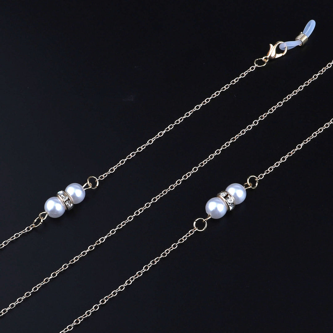 Elegante, mit Perlen veredelte Brillen-Kette Karnz