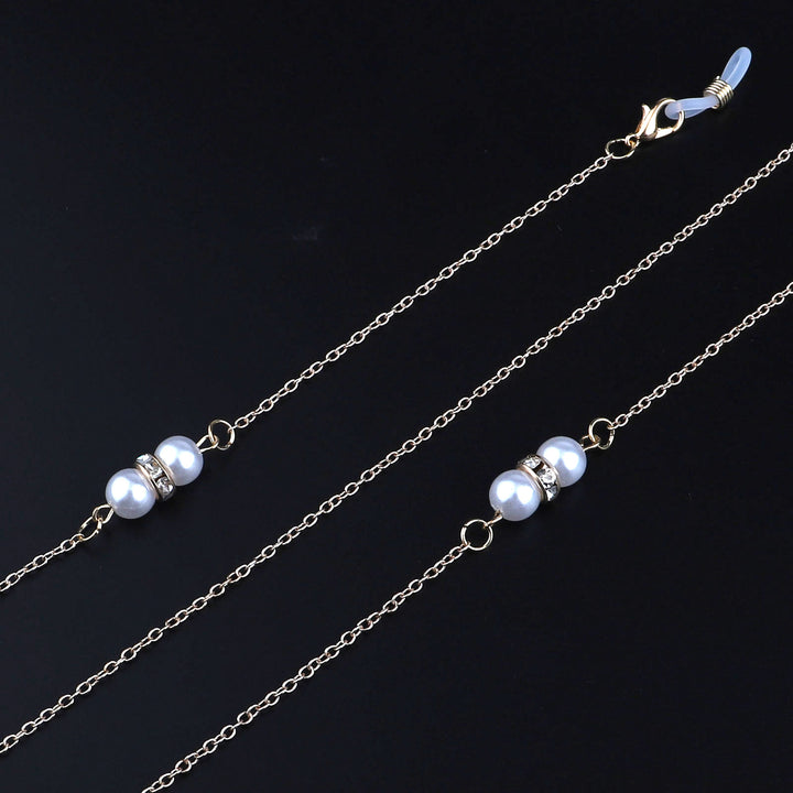 Elegante, mit Perlen veredelte Brillen-Kette Karnz