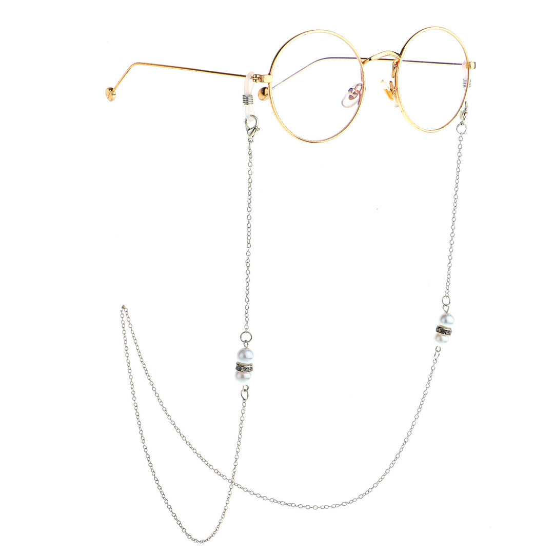 Elegante, mit Perlen veredelte Brillen-Kette Karnz