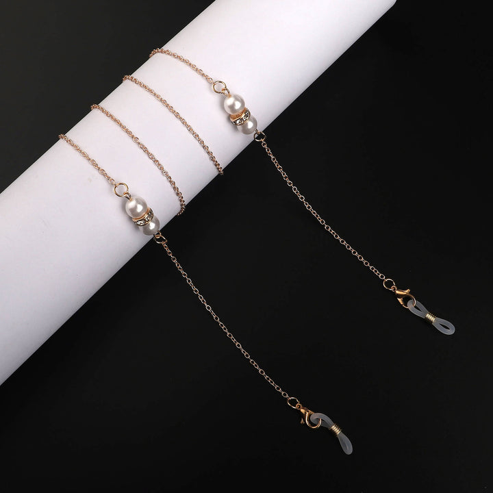 Elegante, mit Perlen veredelte Brillen-Kette Karnz