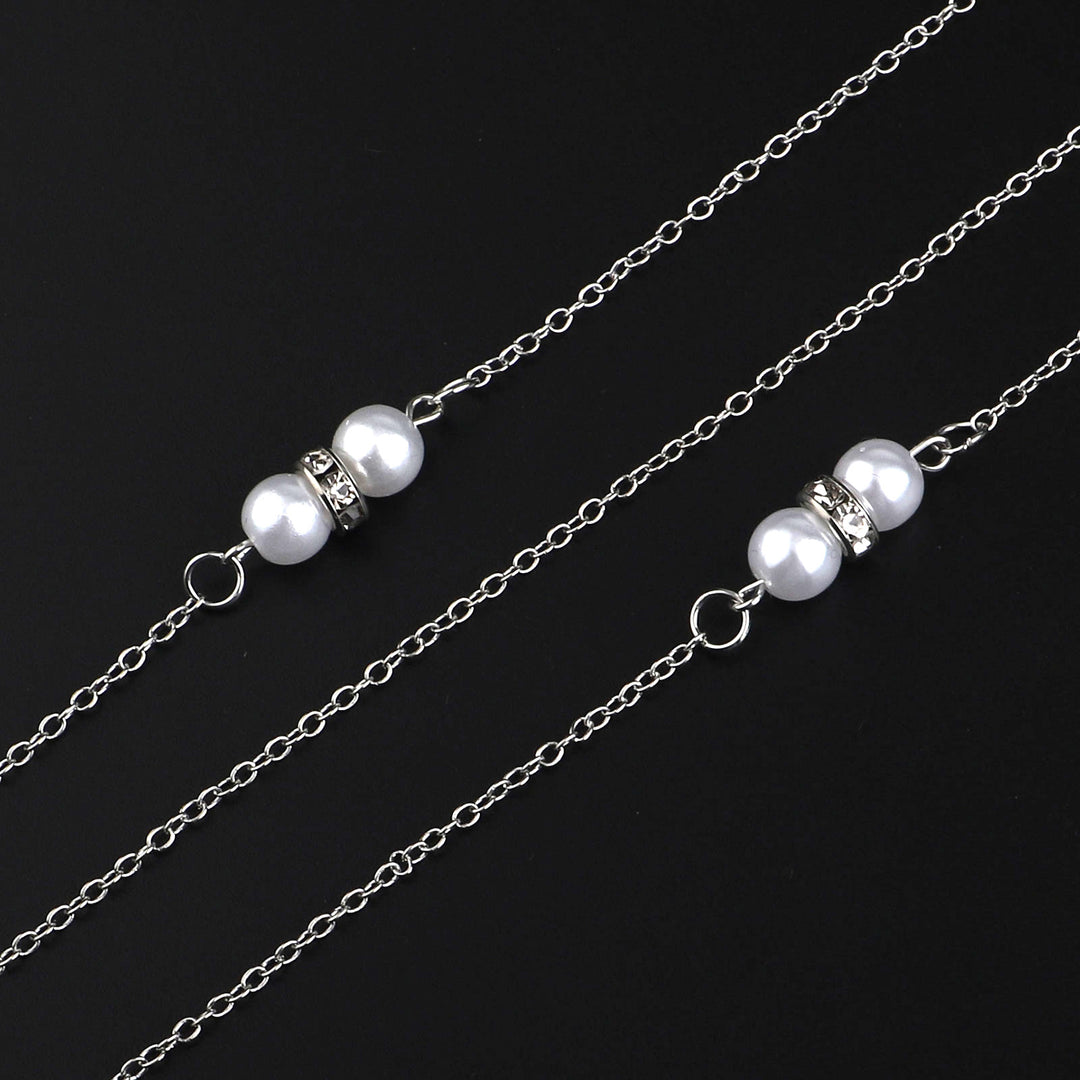 Elegante, mit Perlen veredelte Brillen-Kette Karnz