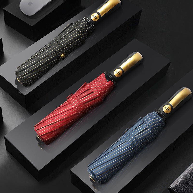 Damen automatischer Regenschirm mit stylishen Details Karnz