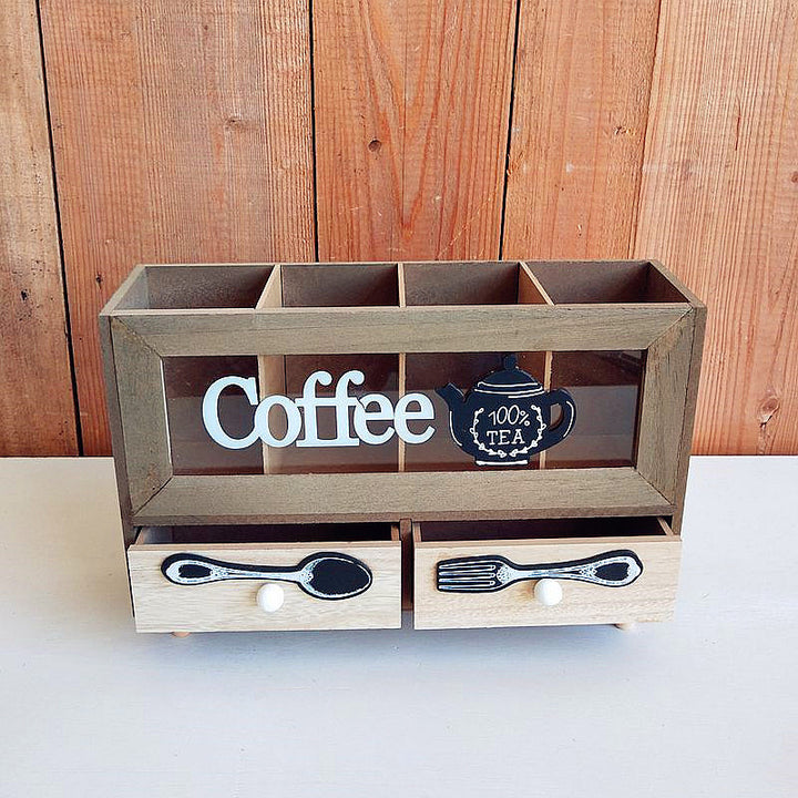 Rustikale Kaffee- und Tee-Speicher-Organizer