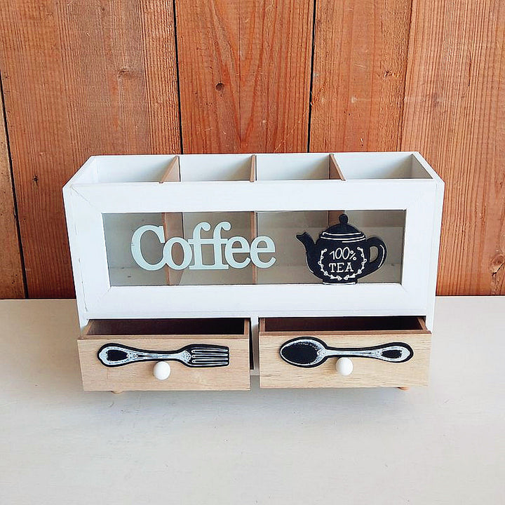 Rustikale Kaffee- und Tee-Speicher-Organizer