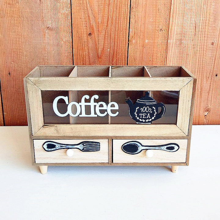 Rustikale Kaffee- und Tee-Speicher-Organizer