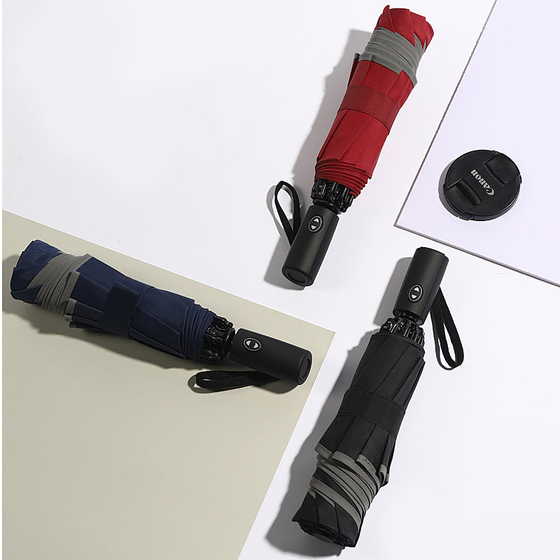 Damen automatischer Regenschirm mit reflektierender Sicherheitstechnologie Karnz