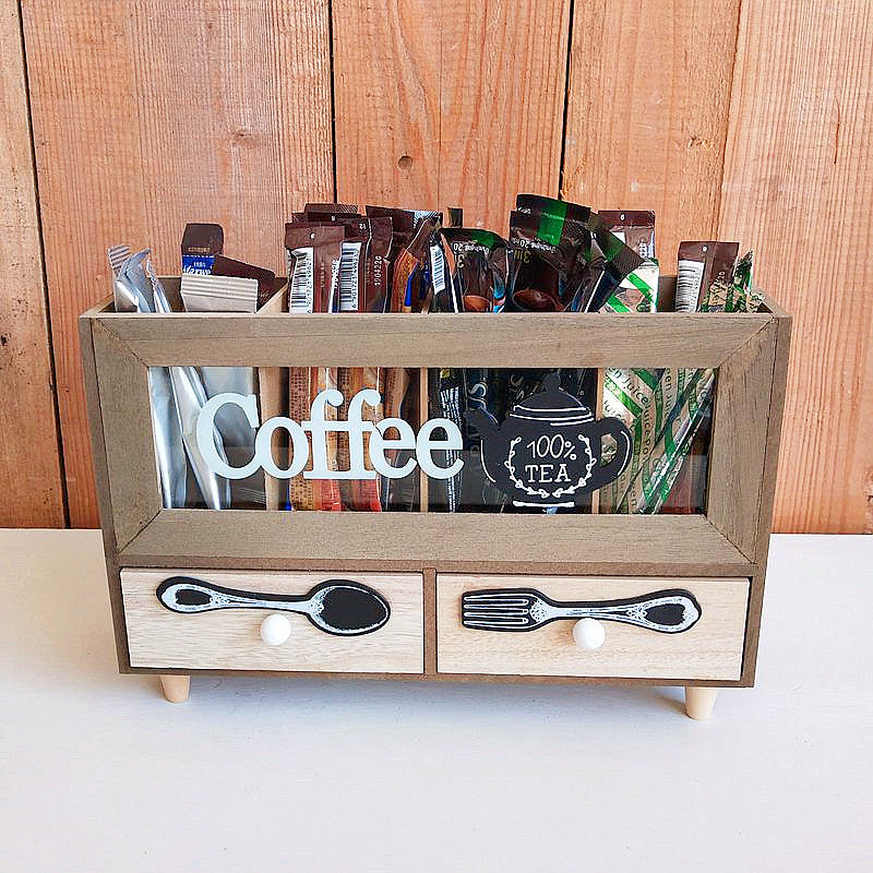 Rustikale Kaffee- und Tee-Speicher-Organizer