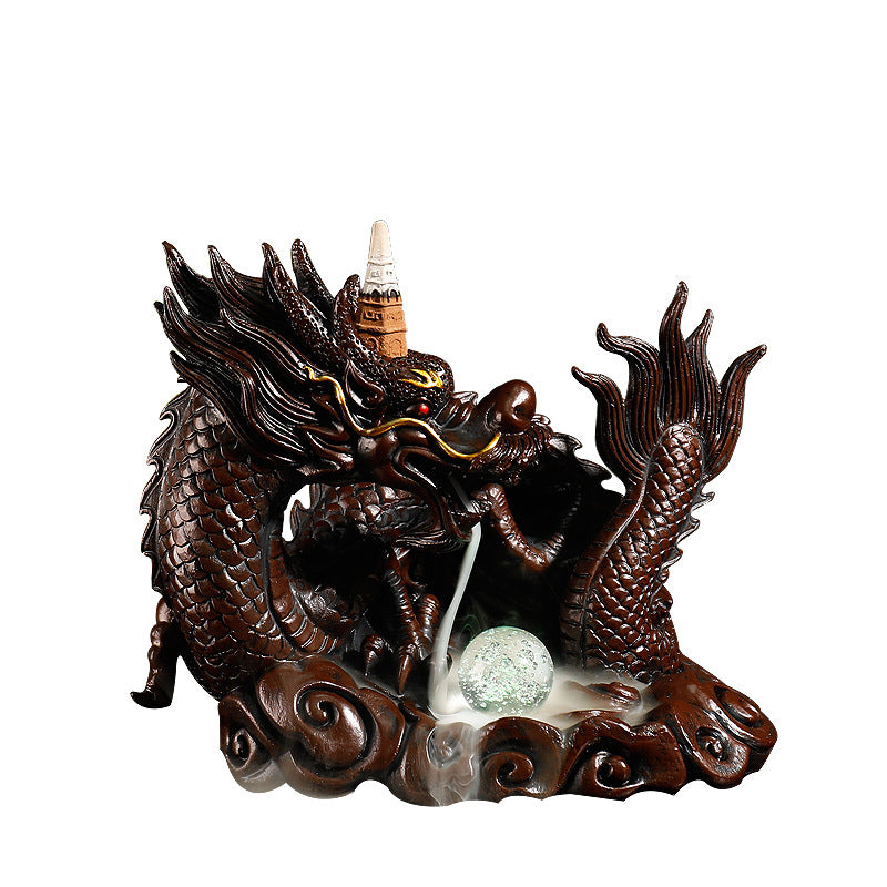 Keramische Drachen-Themen Räucherwasserfall